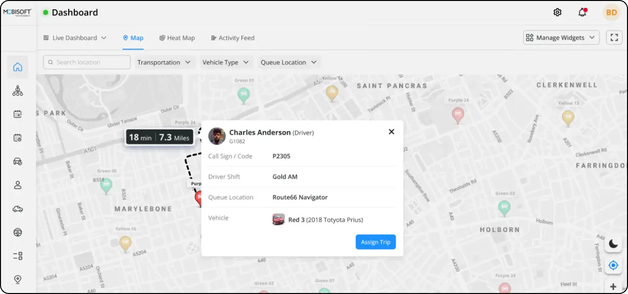 Real-time tracking for real estate event transportation services