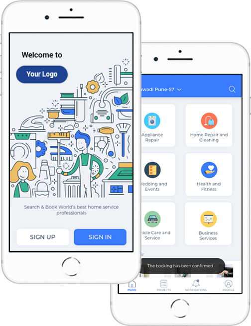 Home service logo mobisoft infotech