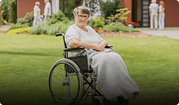 Woman on wheelchair