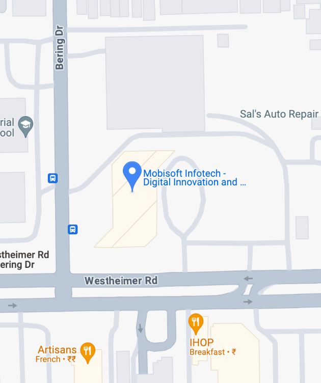 Map location of app development company in Houston, USA